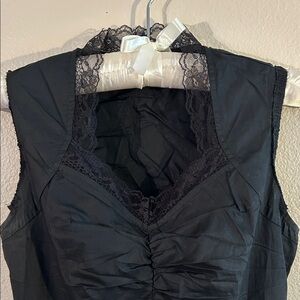 Elegant Black Lace Trim Dress